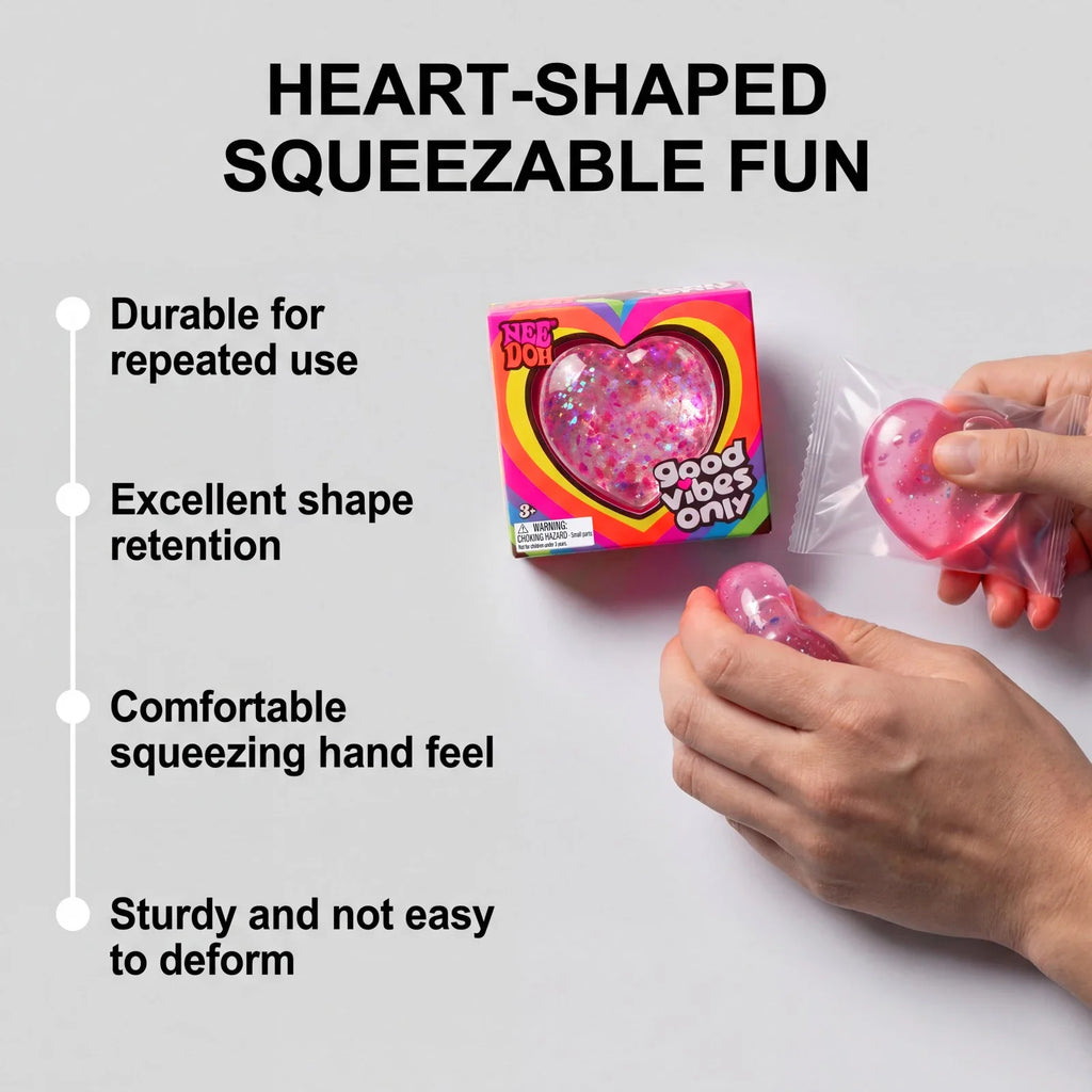 Colorful Squeeze Heart Toy Stress Relief Sensory Fidget Toy Palm Decompression Ball Soft TPR Squishy for Adults Mini Party Gift