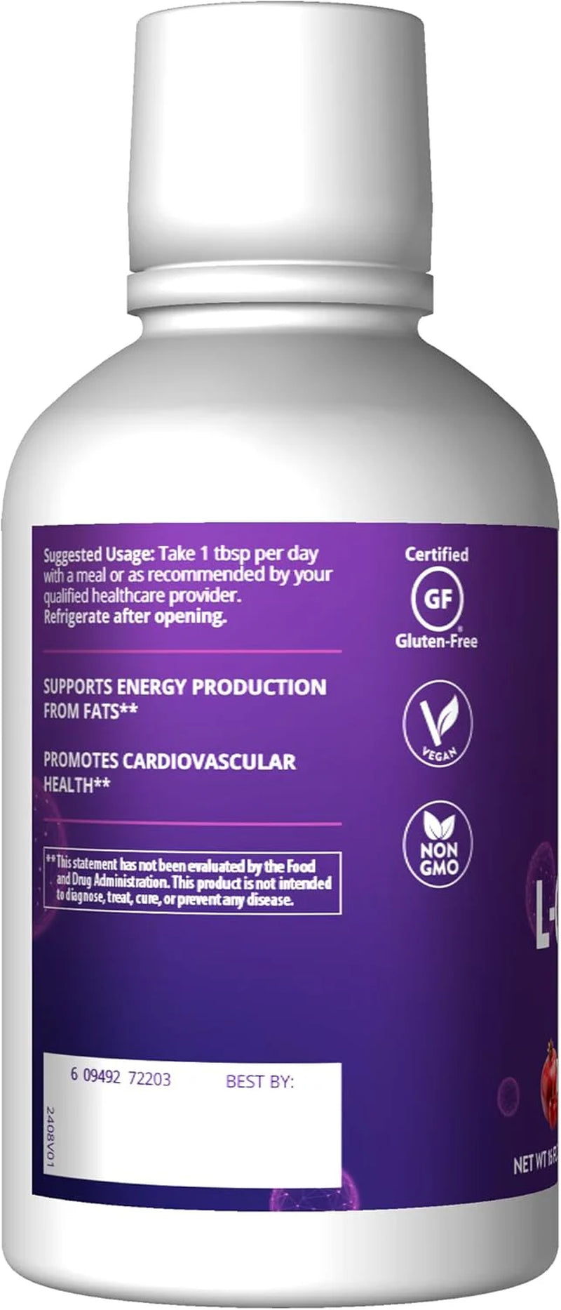 MRM Nutrition Coq-10 L-Carnitine Liquid | Cherry Pomegranate Flavored | Energy + Antioxidants | Naturally Derived Coq-10 | 32 Servings