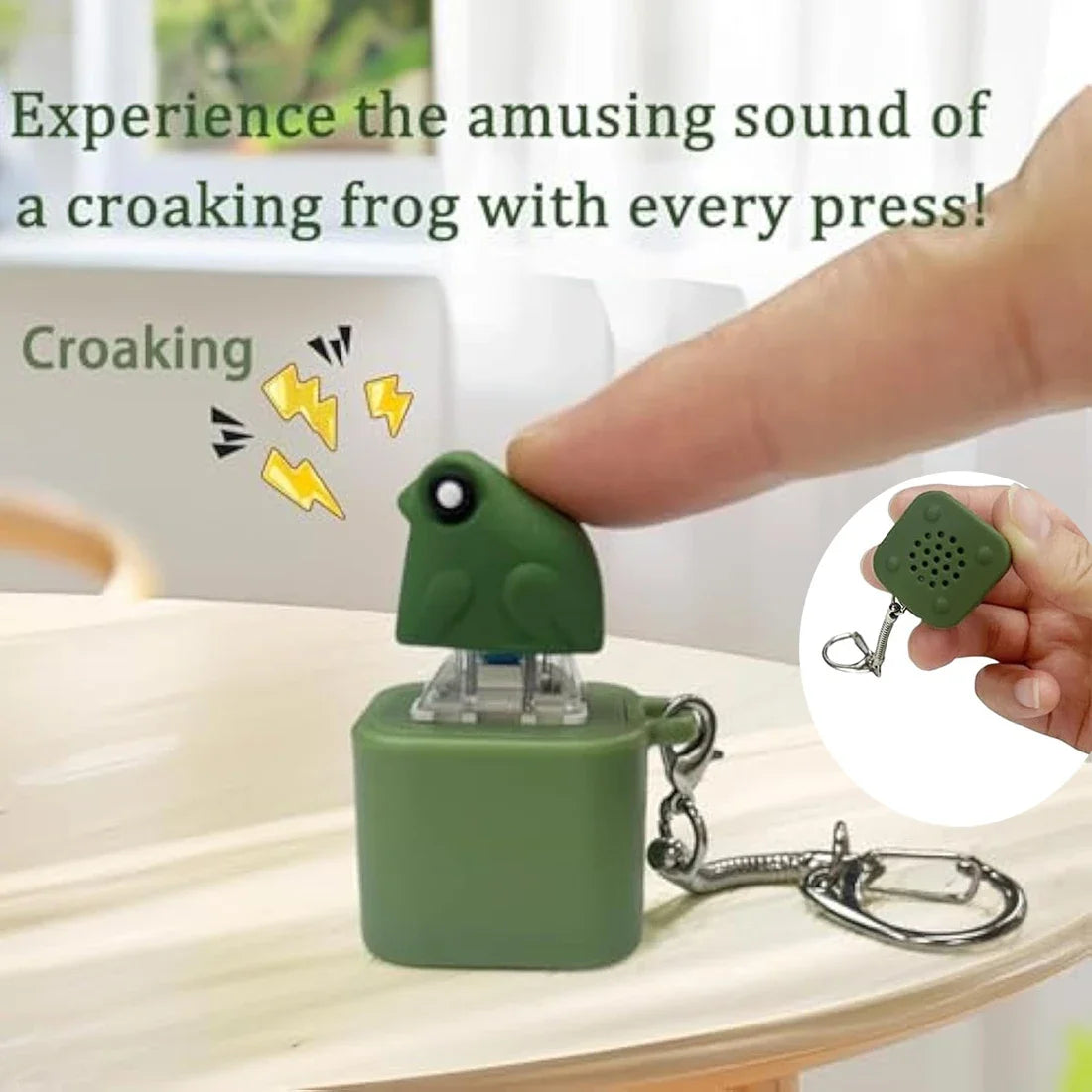 Frog Croaking Fidget Toy Frog Croaking Keychain with Sound LED Lights Stuff Fun Gift for Kids Boys Girls