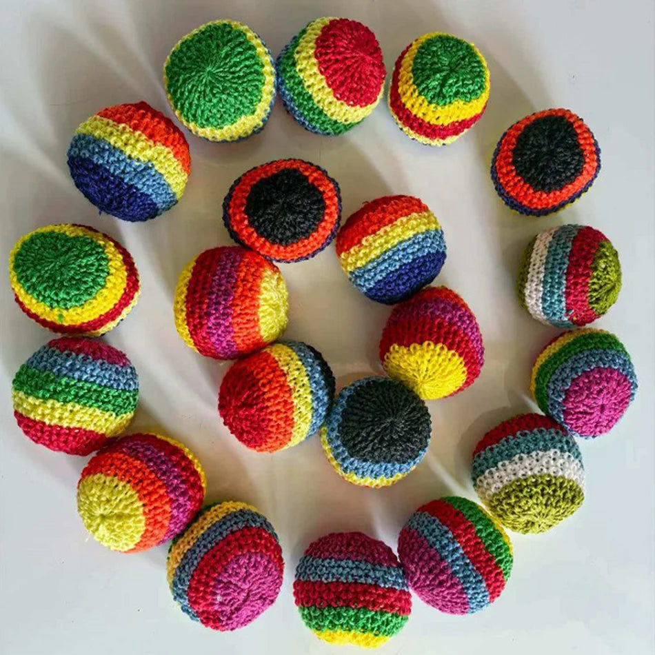 Soft Handmade Footbag Sacks Juggling Balls for Children Durable Sports Toy for Playground Activities