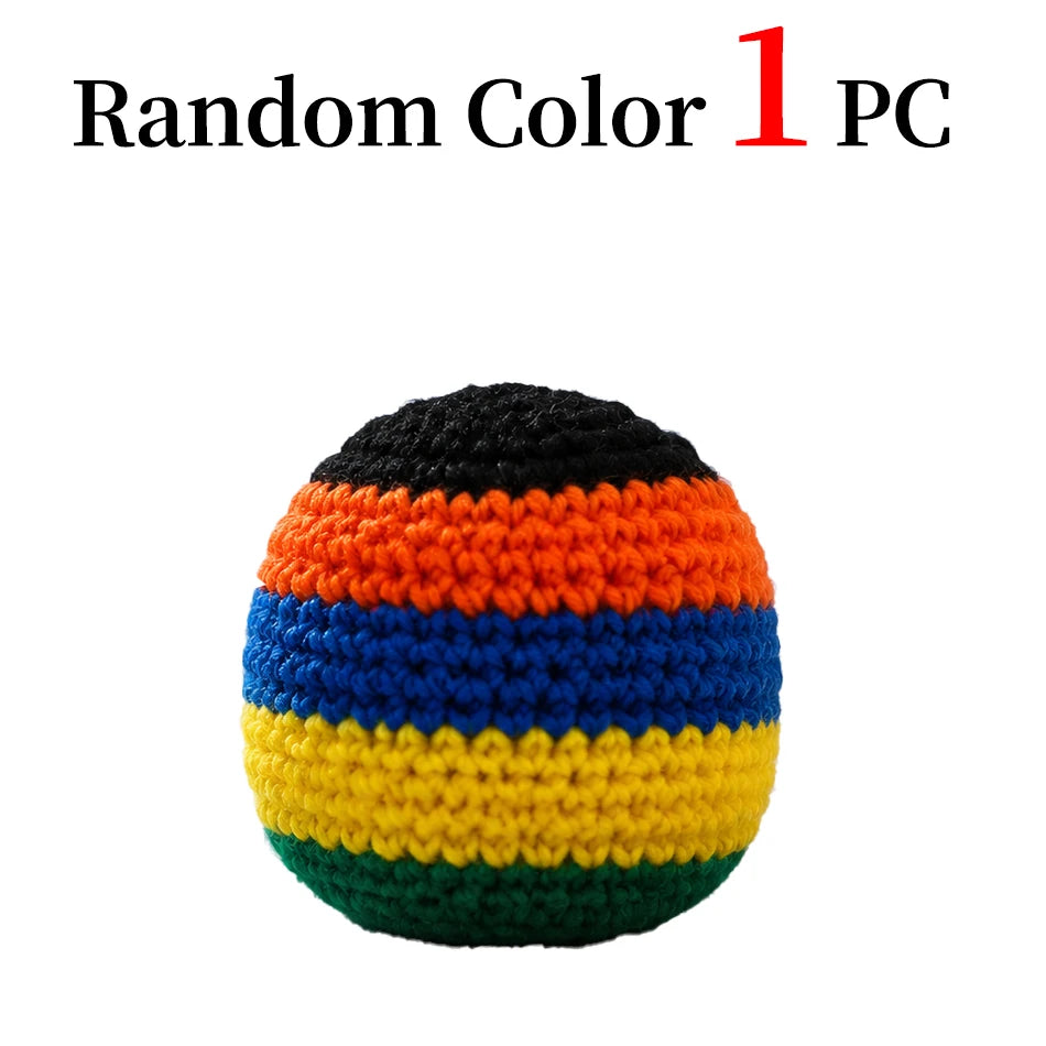 Hacky Sack Rainbow Striped Handmade Knitted Soft Durable Outdoor Sports Juggling Balls Playground Party Group Games Activities