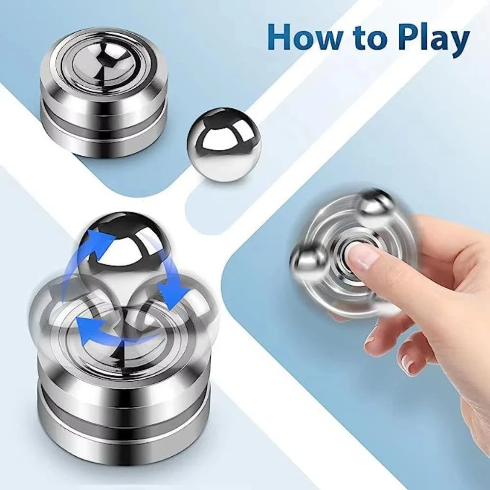 Adult Desktop Stress Relief Metal Fidget Toy Decompression Hypnosis Rotary Gyro Fingertip Toy Kinetic round Spinner Kids Gift