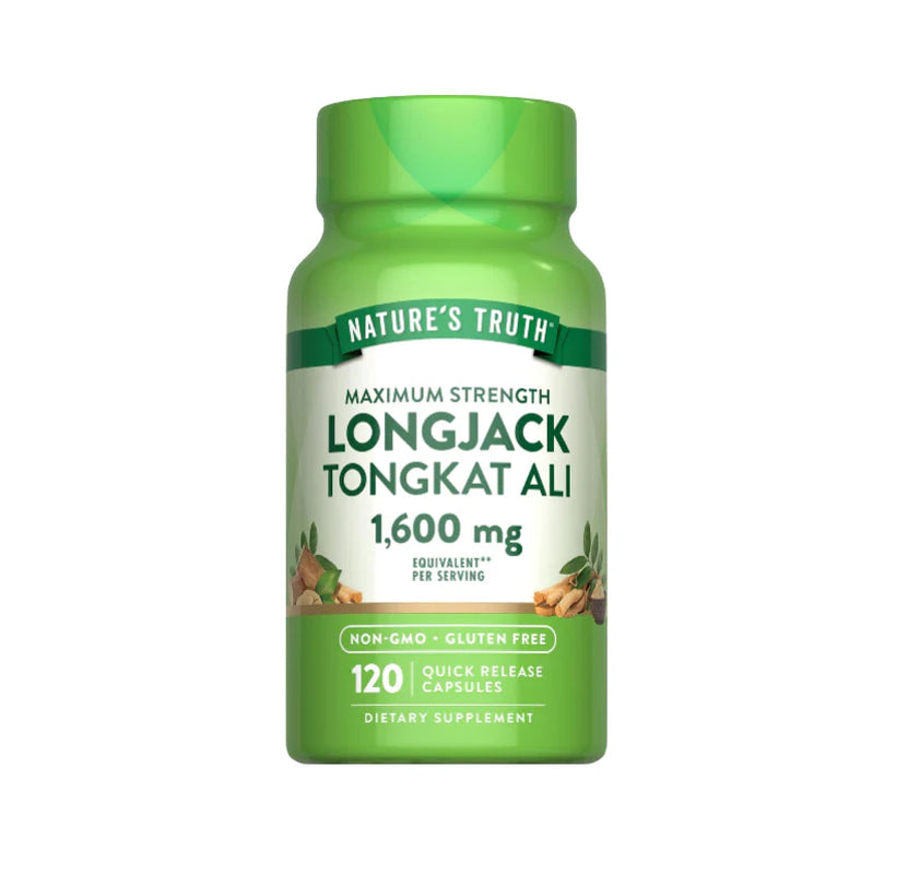 Nature'S Truth Longjack Tongkat Ali | 1600Mg | 120 Capsules | Max Strength Formula for Men | Non-Gmo & Gluten Free Supplement