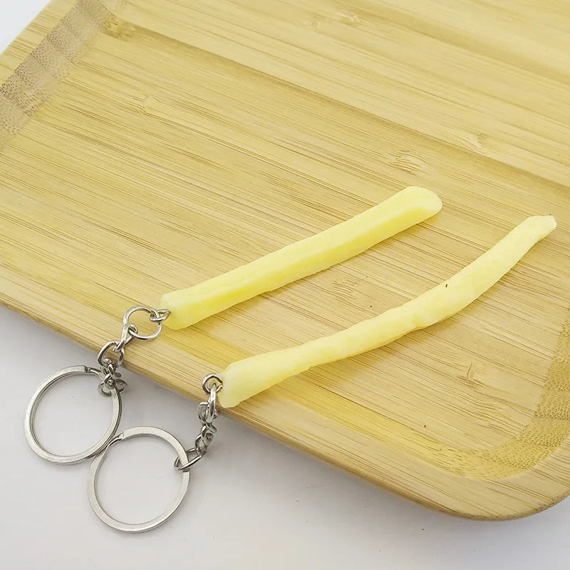 Fried Chicken Simulation Food Keychain French Fries Drumstick Chicken Nuggets Key Chain Restaurant Client Gift Chef Cook Keyring