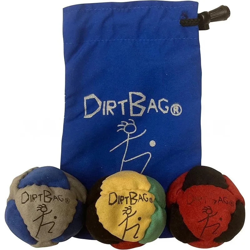 Sand-Filled 8-Panel Synthetic Suede Hacky Sack 3Pack W/ Carry Bag,Dirtbag Classic Footbag for Beginner & Pro Sports
