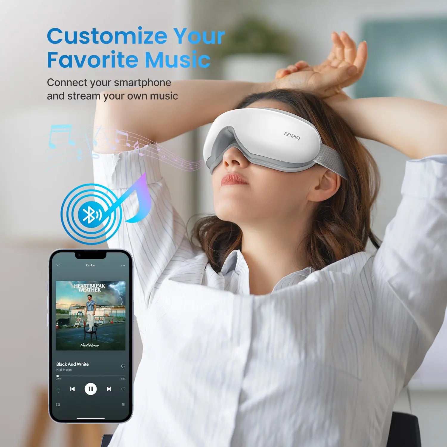 Transform Your Self-Care Routine with the RENPHO Eyeris 1 Eye Massager - Heat & Bluetooth for Ultimate Relaxation