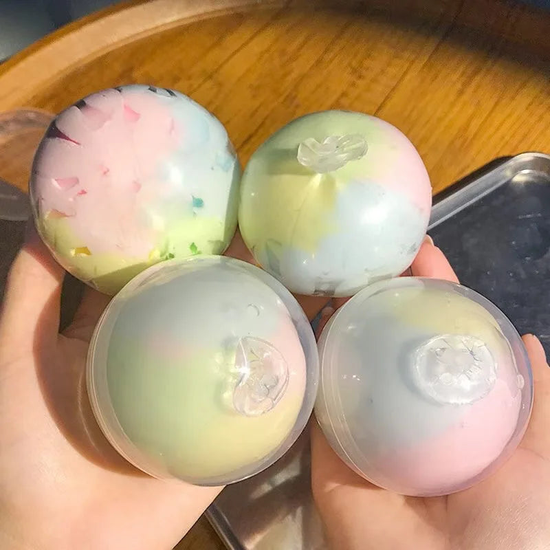 Colorful Crispy Stress Balls Pinch Toy Stress Relief Squeeze Wax Coating Balls for Home Office Relax Squeeze Party Gifts