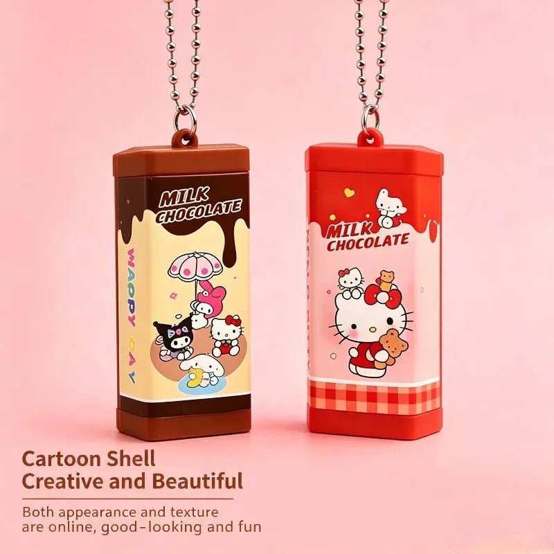 Simulation Chocolate Hello Kitty Kuromi Stress Relief Toy, Bendable Fidget Toy, Cute Keychain Pendant, Novelty Creative Gift