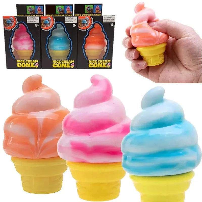 Ice Cream Shaped Decompression Needoh Nice Cream Cone Surprise Stress Relief Squeeze Party Gifts Ornaments