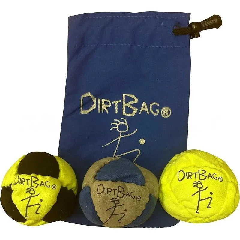 Sand-Filled 8-Panel Synthetic Suede Hacky Sack 3Pack W/ Carry Bag,Dirtbag Classic Footbag for Beginner & Pro Sports
