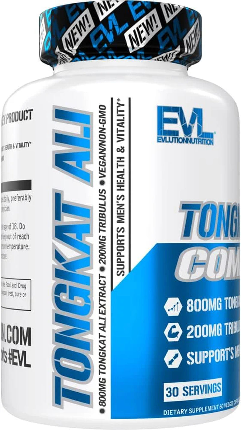 Evlution Nutrition Tongkat Ali - Men’S Health + Vitality Supplement - 800Mg Tongkat Ali + 200Mg Tribulus - Performance Support - Vegan + Gluten Free Capsules - 30 Servings