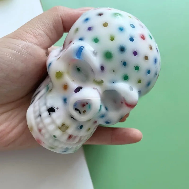 Squishy Skull Pimple Popping Squeeze Toys Creative Venting Tool Sensory Design Soft Fidget Toy Adults Relieve Anxiety Gifts