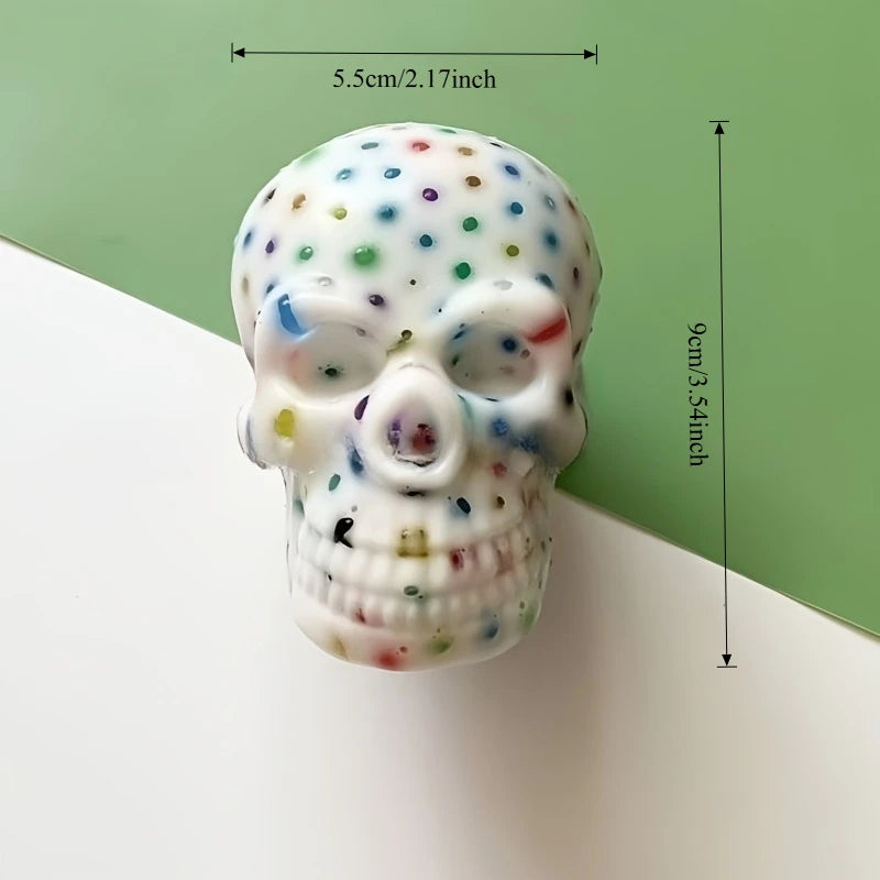 Squishy Skull Pimple Popping Squeeze Toys Creative Venting Tool Sensory Design Soft Fidget Toy Adults Relieve Anxiety Gifts