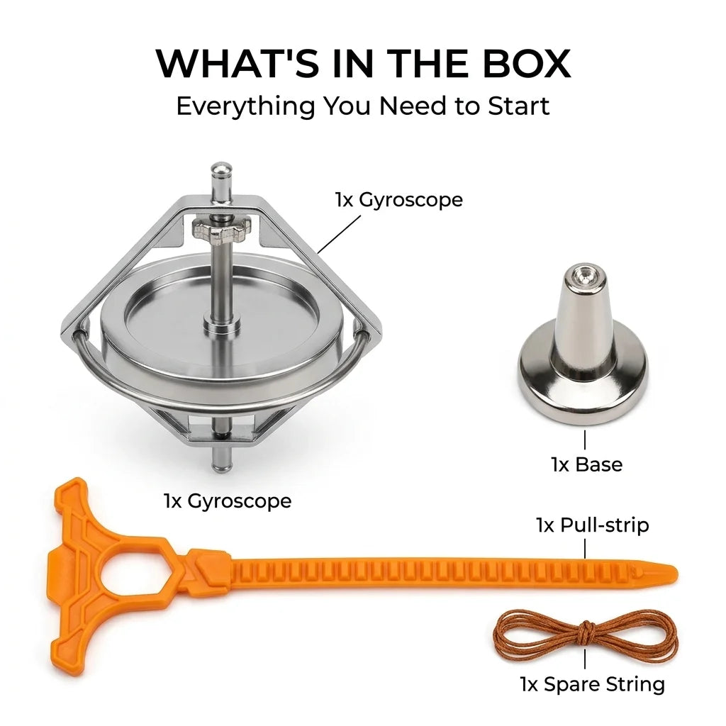 Metal Square Frame Mechanical Gyroscope Anti-Gravity STEM Physics Toy Training Stress Relief Decompression Toy Adults Gifts
