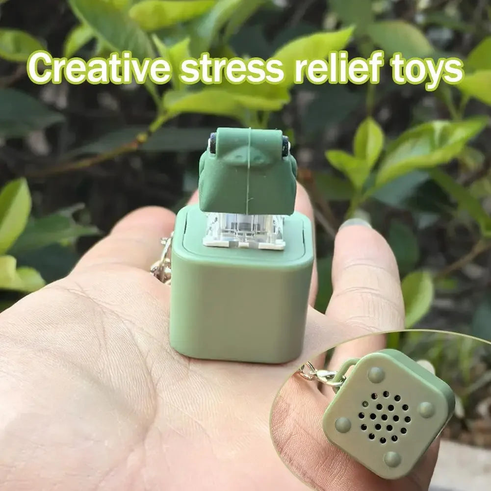 Frog Croaking Fidget Toy Frog Croaking Keychain with Sound LED Lights Stuff Fun Gift for Kids Boys Girls