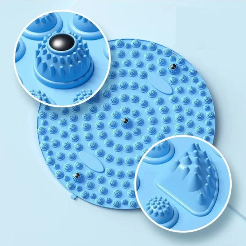 Acupressure Mat for Foot Massage, Foldable Yoga Mat for Living Room and Gym, Round