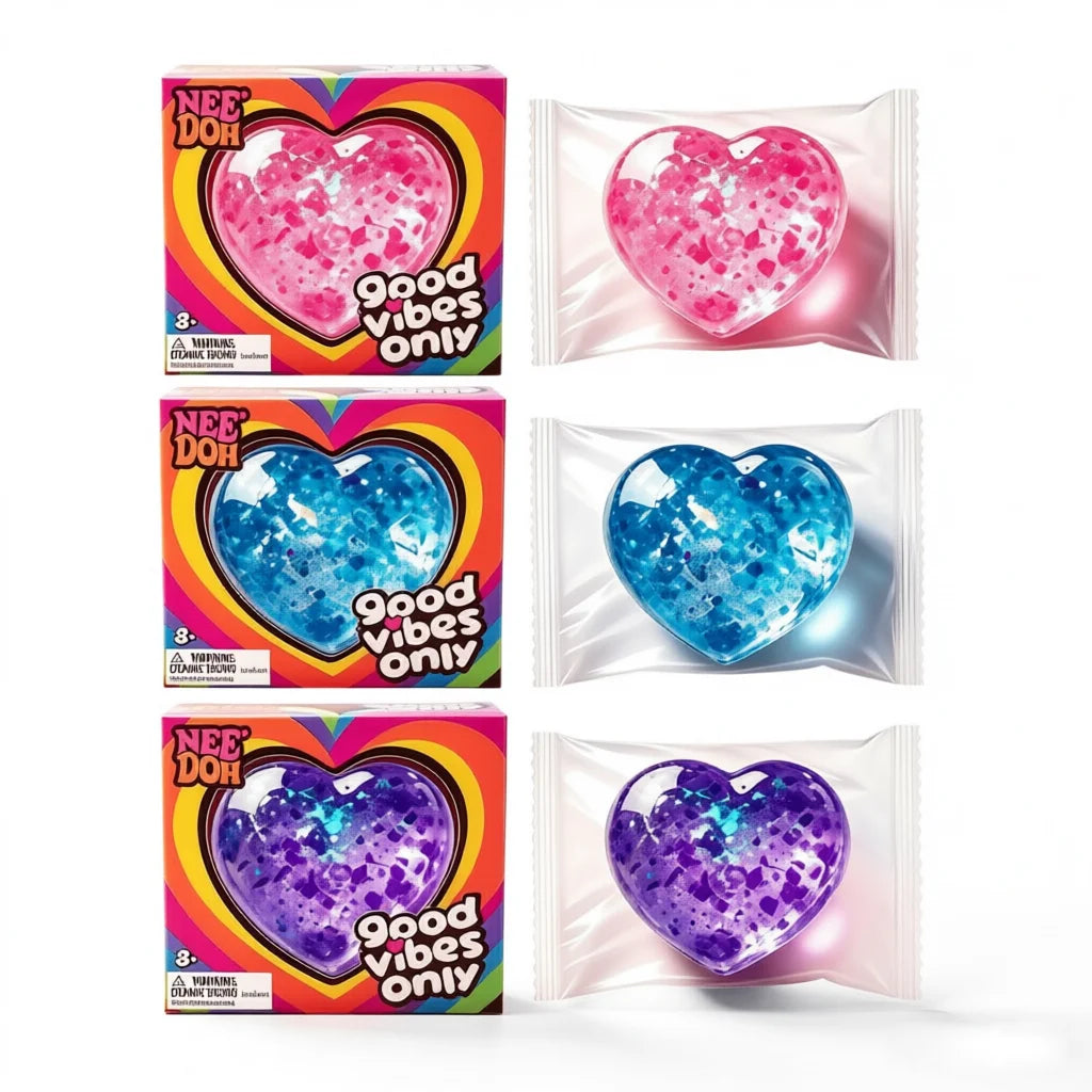 Colorful Squeeze Heart Toy Stress Relief Sensory Fidget Toy Palm Decompression Ball Soft TPR Squishy for Adults Mini Party Gift