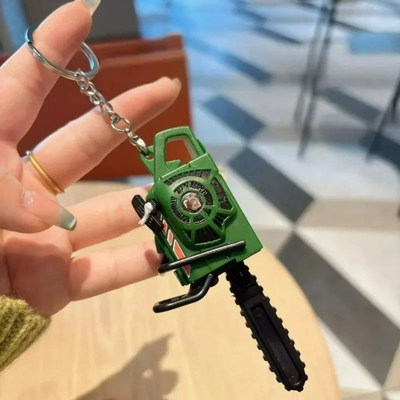 Red Chainsaw Keychain Stress Relief Toy for Keys Backpack Bag Realistic Sound Mini Chainsaw Toy Funny Gift Gadget Key Ring Chain