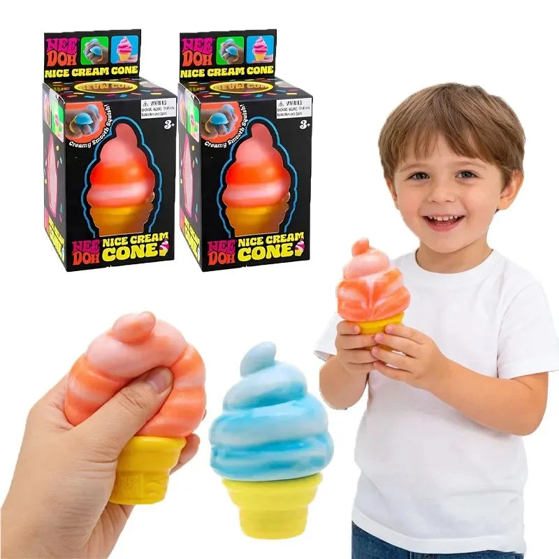 Ice Cream Shaped Decompression Needoh Nice Cream Cone Surprise Stress Relief Squeeze Party Gifts Ornaments