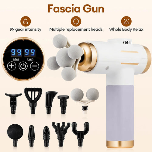 99-Level Electric Massage Gun - High-Frequency Vibration Device for Deep Tissue Muscle Relief in Arms and Legs