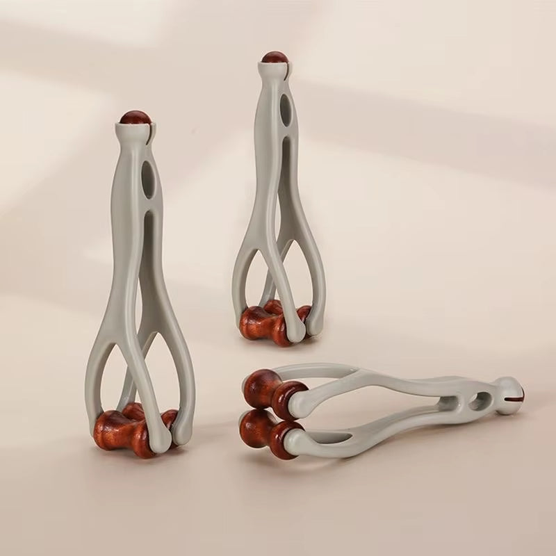 Finger Massager Wooden Roller Acupressure Tool for Hand Joint Relief Finger Stretching Exercise