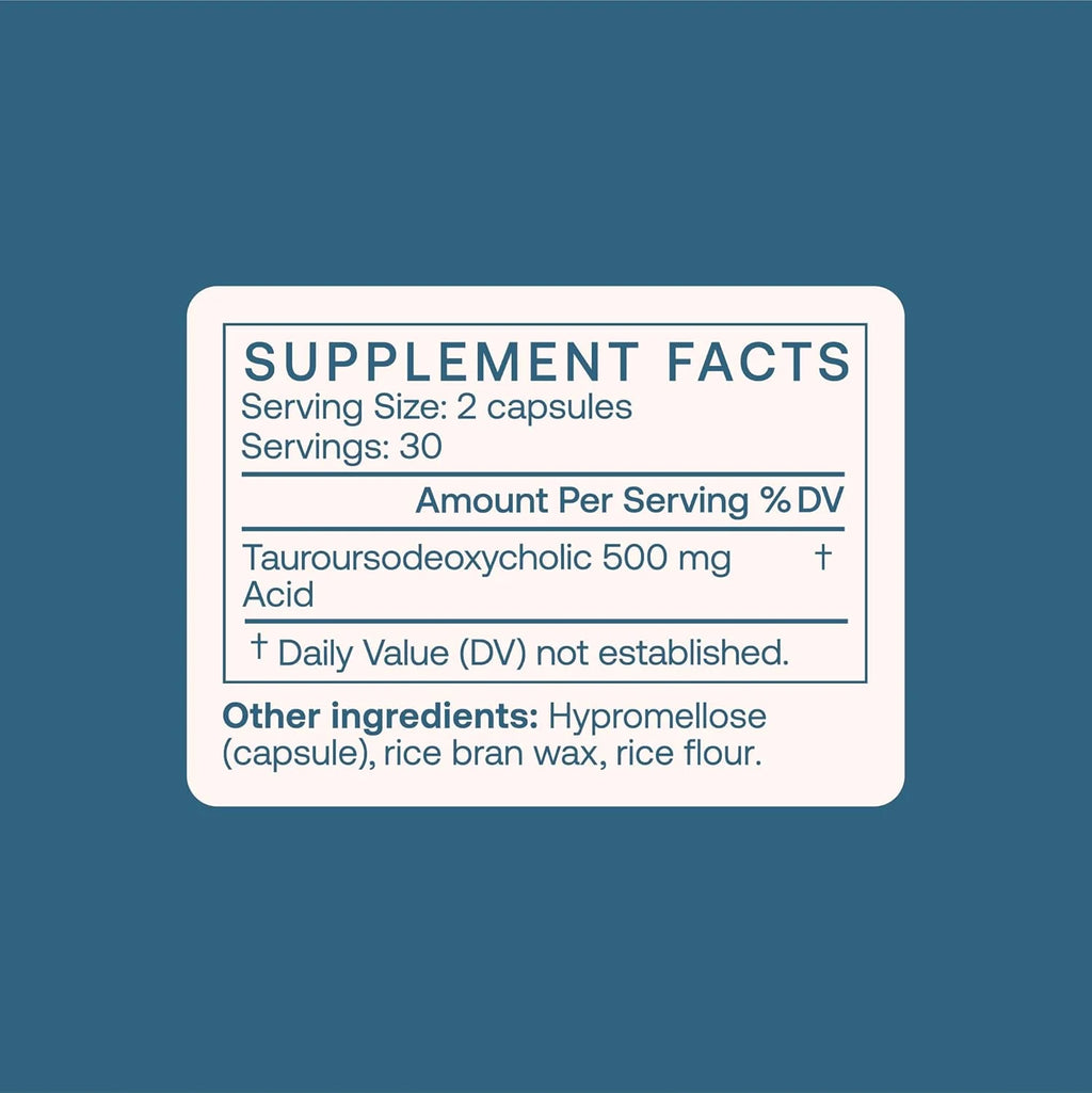 Bodybio TUDCA - Pure Tauroursodeoxycholic Acid Supplement - Support Bile Flow, Fat Metabolism & Liver Detox