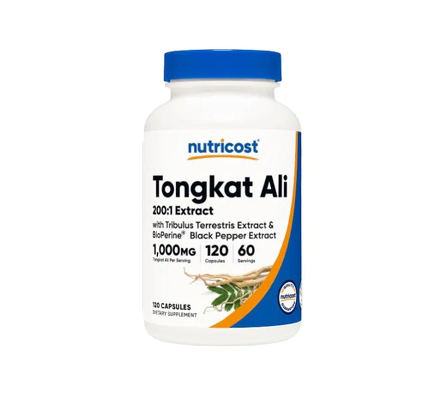 Nutricost Tongkat Ali 1,000Mg 120 Capsules - with Tribulus Terrestris and Bioperine, Vegetarian Caps, Non-Gmo, Gluten Free, Potent Extract