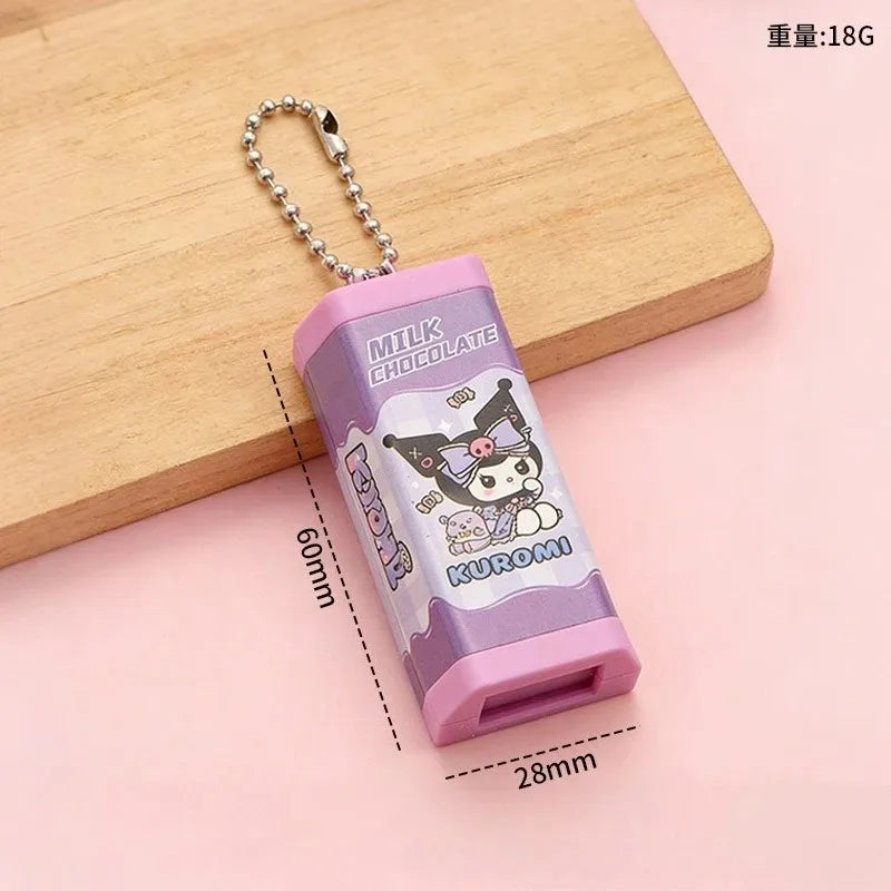 Simulation Chocolate Hello Kitty Kuromi Stress Relief Toy, Bendable Fidget Toy, Cute Keychain Pendant, Novelty Creative Gift