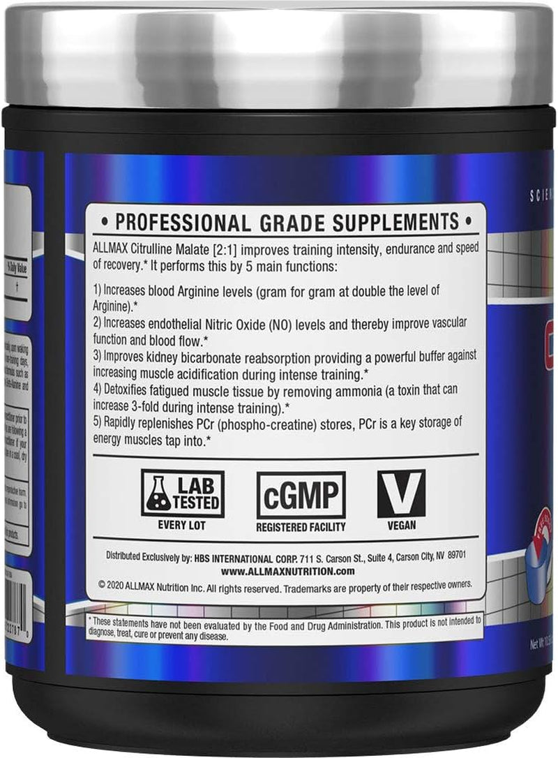 ALLMAX Nutrition Citrulline Malate, Unflavored, (300 G)