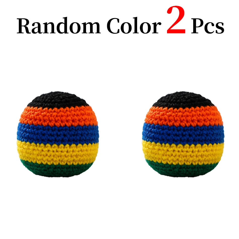 Hacky Sack Rainbow Striped Handmade Knitted Soft Durable Outdoor Sports Juggling Balls Playground Party Group Games Activities