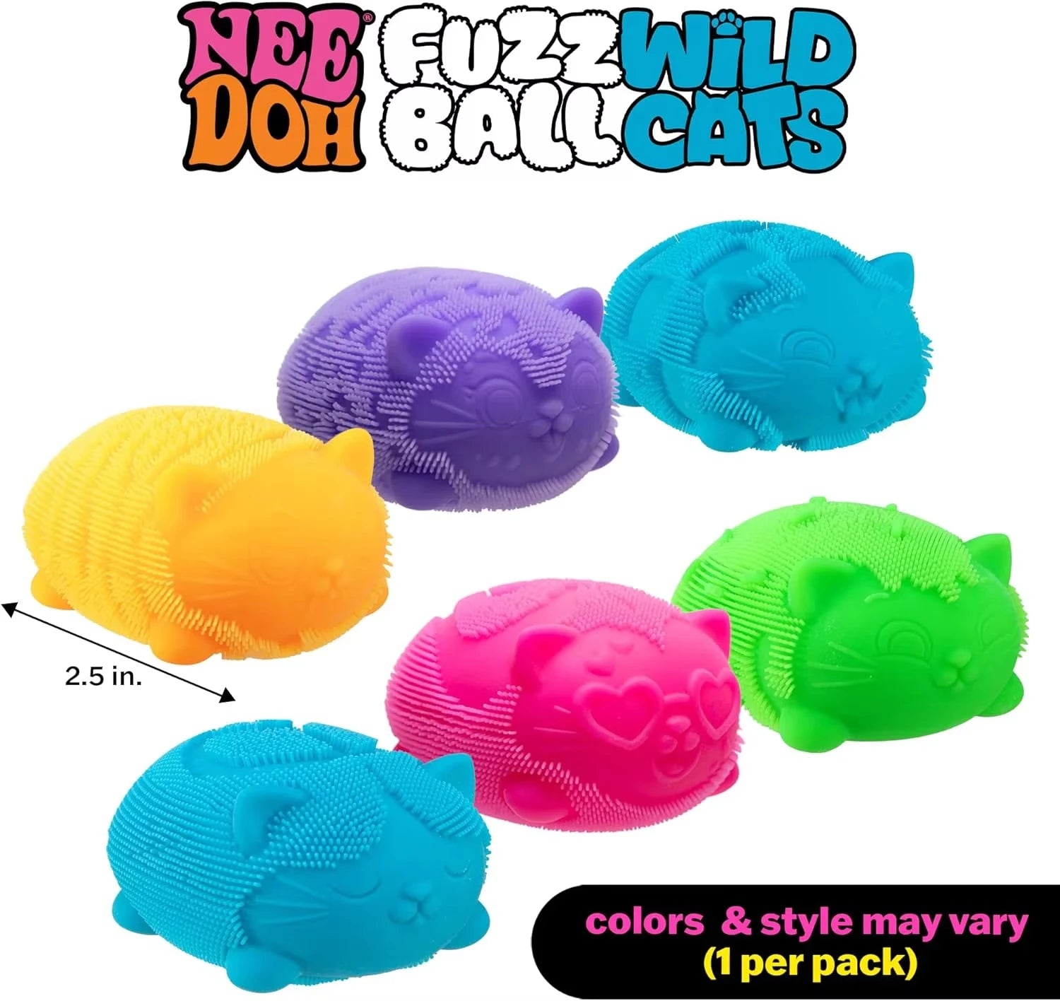Needoh Fuzz Ball Wild Cats Series Desktop Ornament Stress Relief Toys Suitable for People under Pressure Fun Soft Stress Ball