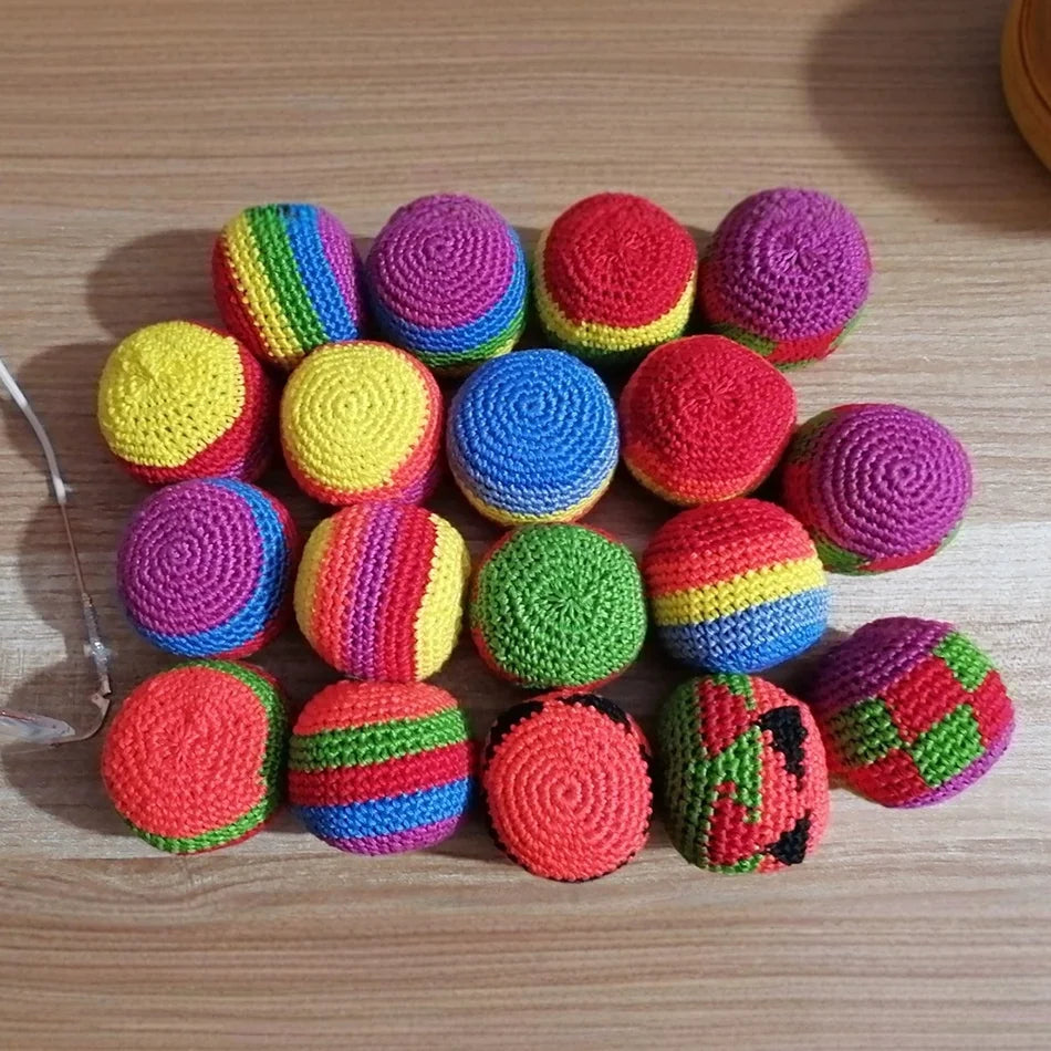 Soft Handmade Footbag Sacks Juggling Balls for Children Durable Sports Toy for Playground Activities