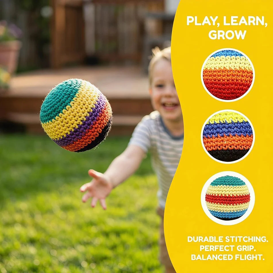 Soft Handmade Footbag Sacks Juggling Balls for Children Durable Sports Toy for Playground Activities