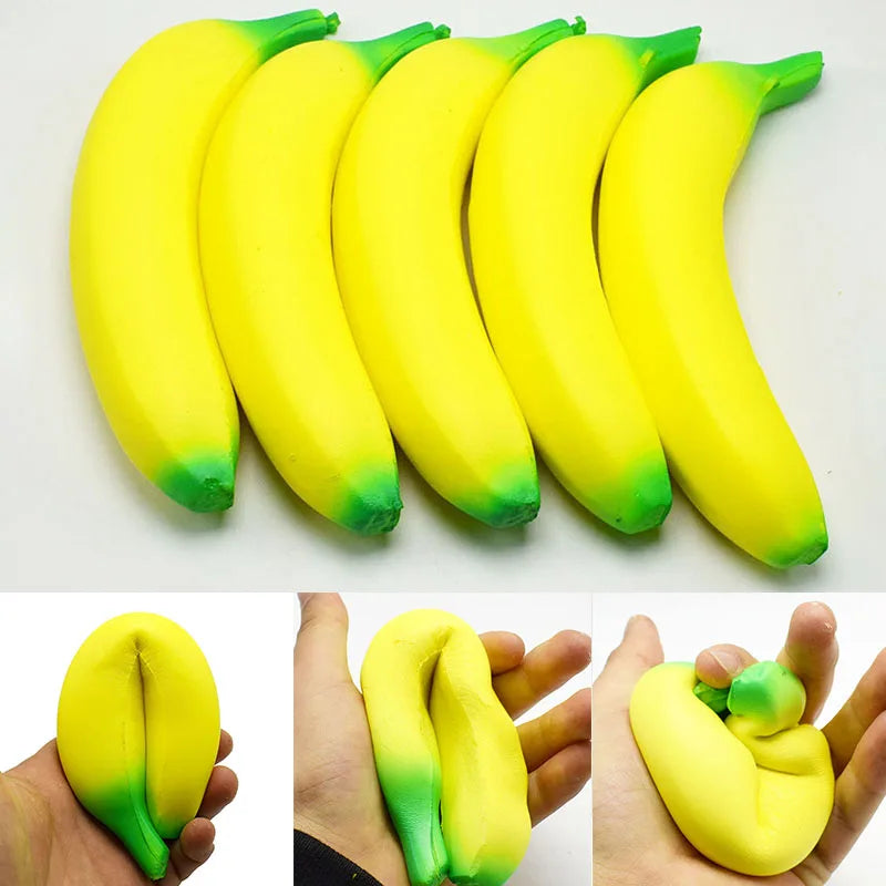Anti-Stress Squish Banana Toys Slow Rising Jumbo Squishy Fruit Squeeze Toy Funny Stress Reliever Antistress Reduce Pressure Gift