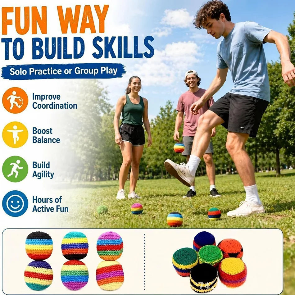 Soft Handmade Footbag Sacks Juggling Balls for Children Durable Sports Toy for Playground Activities