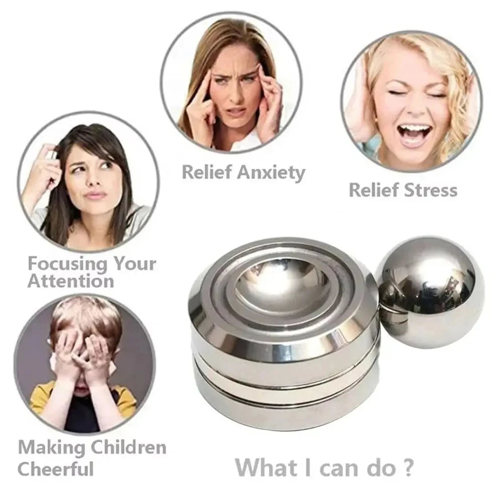Adult Desktop Stress Relief Metal Fidget Toy Decompression Hypnosis Rotary Gyro Fingertip Toy Kinetic round Spinner Kids Gift