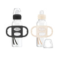 Milestones Narrow Sippy Spout Bottle with Handles, 8Oz/250Ml, 6M+, Black/Ecru, 2 Pack