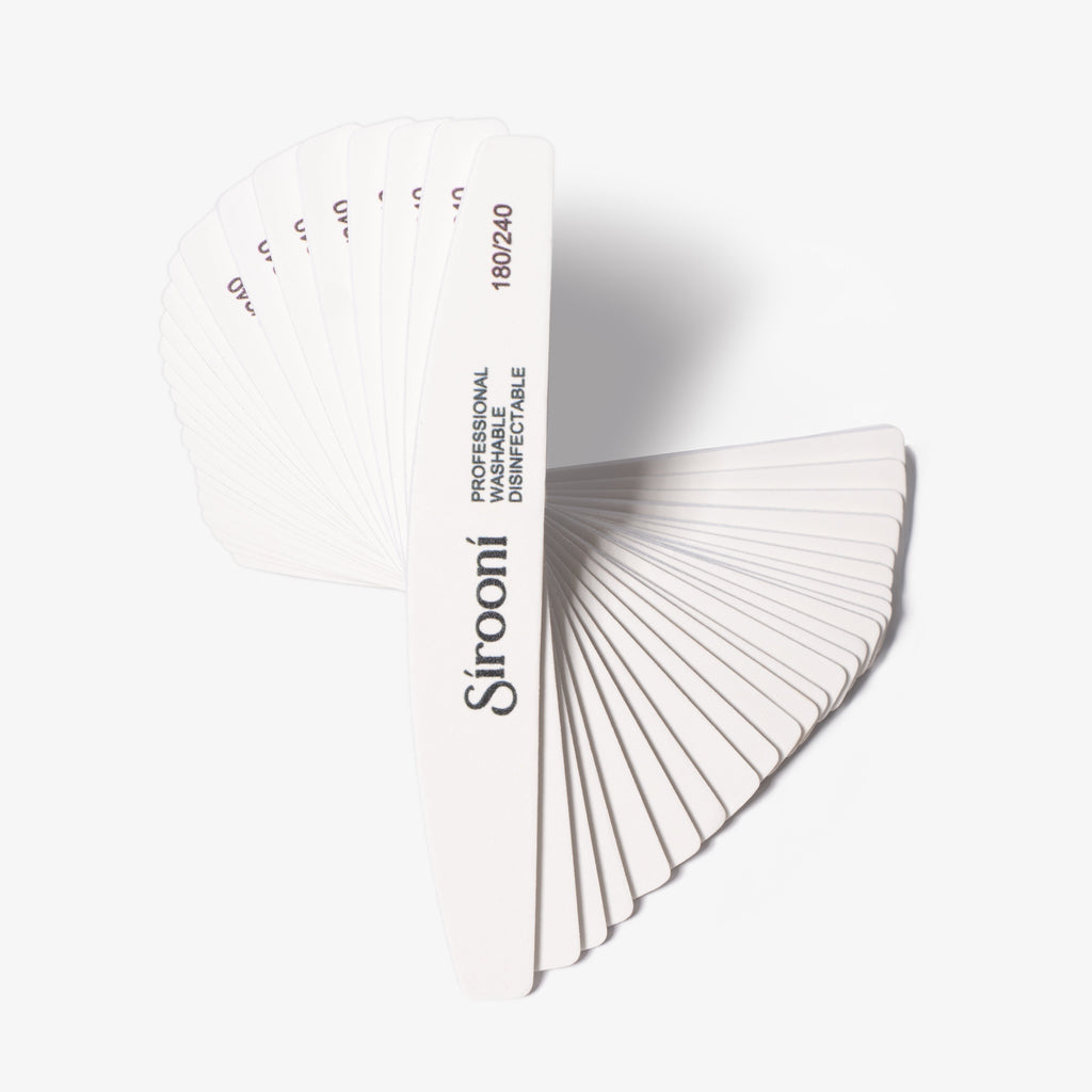 Nail File Half Moon White 25 PCS 180/240 GRIT