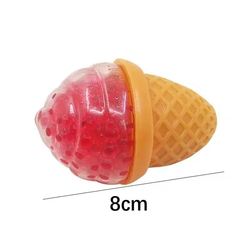 Ice Cream Stress Ball Water Feeling Squishy Vent Toys Water Beads Squeeze Fidget Toy Anxiety Stress Relief Toy Sensory Squish