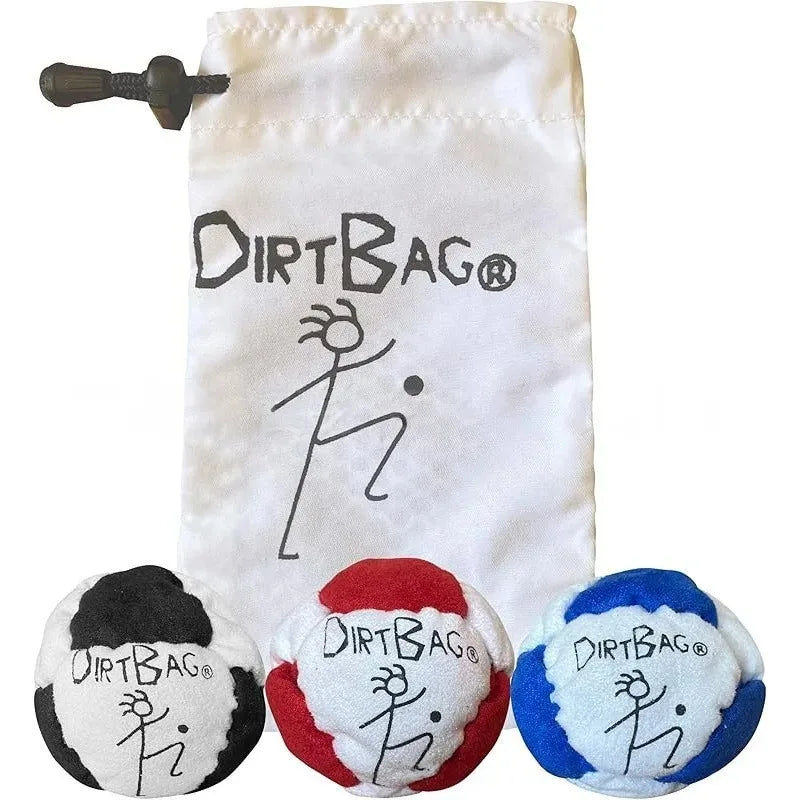 Sand-Filled 8-Panel Synthetic Suede Hacky Sack 3Pack W/ Carry Bag,Dirtbag Classic Footbag for Beginner & Pro Sports