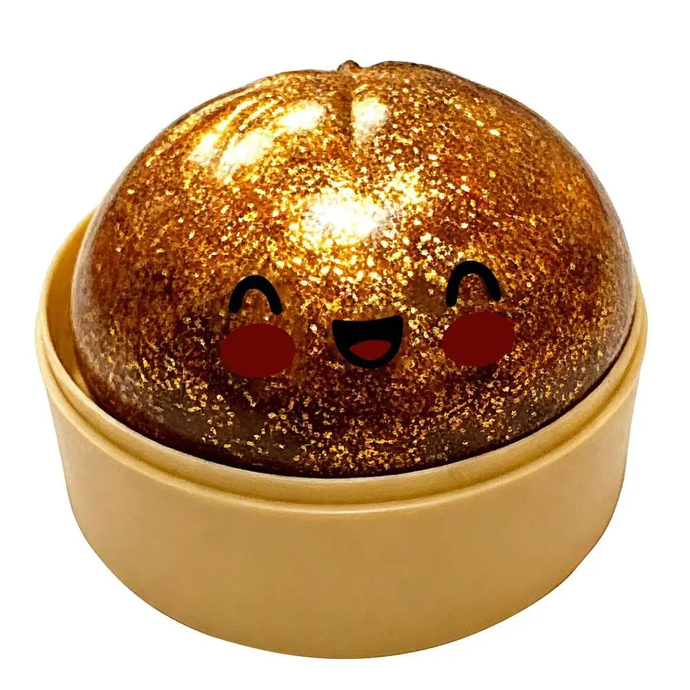 Glitter Slow Rising Dumpling Stress Relief Ball Steamed Bun Squishy Toy Stretchy Reusable Decompression Toy Office Travel Gift