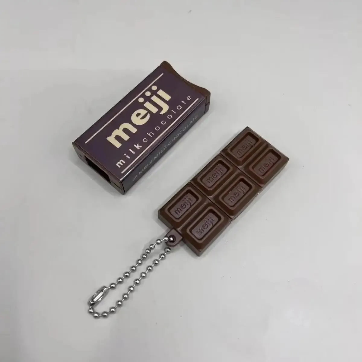 Simulated Meiji Chocolate Fidget Toy Bendy Snap-And-Play Stress Relief Jp Style Keychain Pendant Funny Gifts Creative Gadgets
