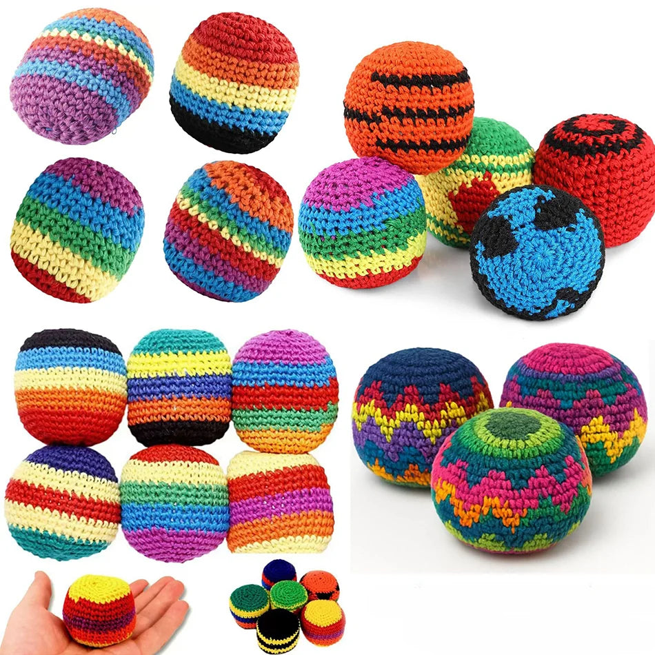 Soft Handmade Footbag Sacks Juggling Balls for Children Durable Sports Toy for Playground Activities