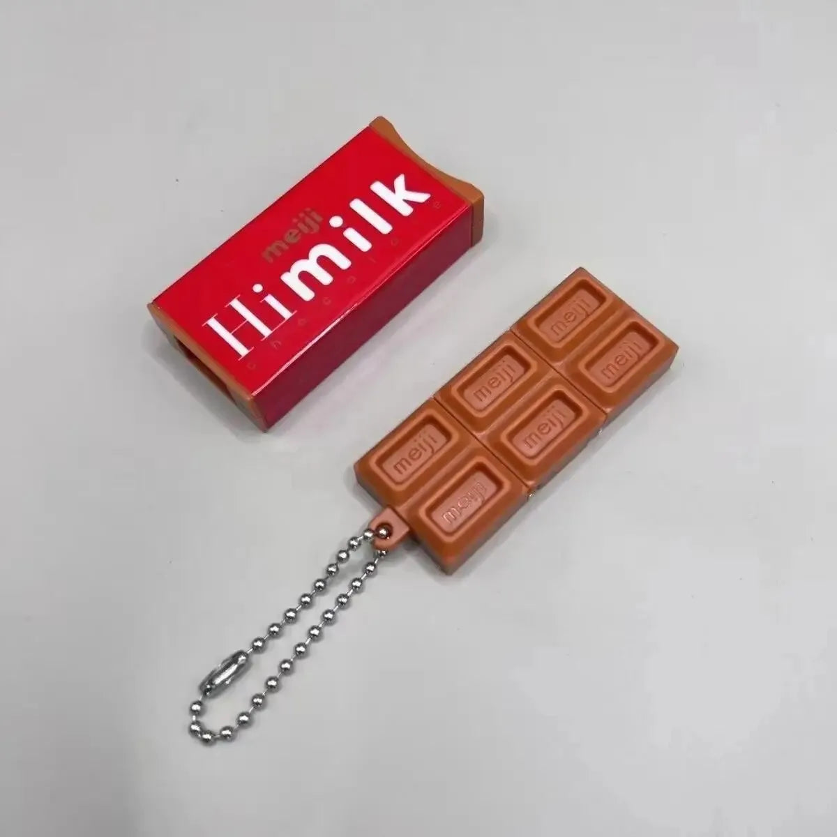 Simulated Meiji Chocolate Fidget Toy Bendy Snap-And-Play Stress Relief Jp Style Keychain Pendant Funny Gifts Creative Gadgets