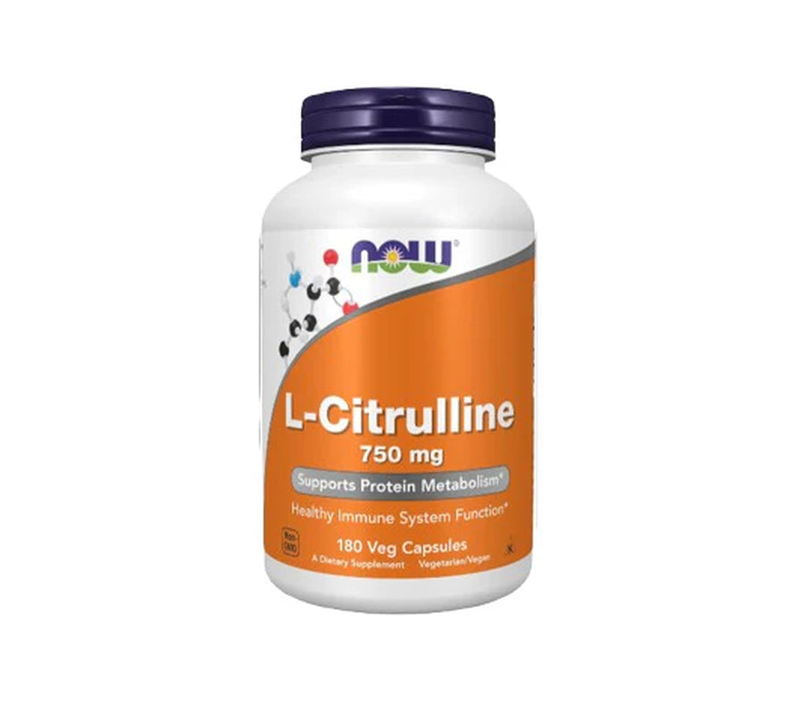 NOW Foods Supplements, L-Citrulline 750 Mg, Supports Protein Metabolism*, Amino Acid, 180 Veg Capsules