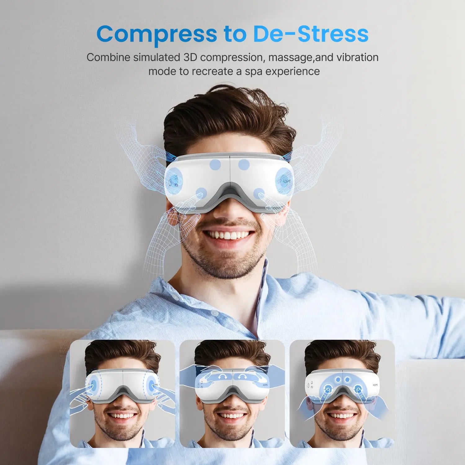 Transform Your Self-Care Routine with the RENPHO Eyeris 1 Eye Massager - Heat & Bluetooth for Ultimate Relaxation