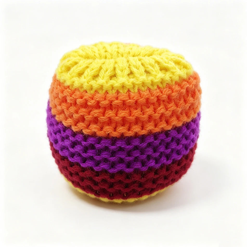 Hacky Sack Rainbow Striped Handmade Knitted Soft Durable Outdoor Sports Juggling Balls Playground Party Group Games Activities