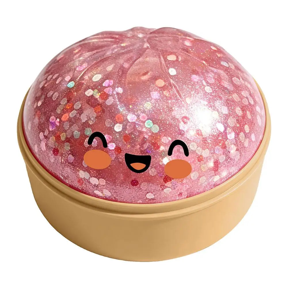 Glitter Slow Rising Dumpling Stress Relief Ball Steamed Bun Squishy Toy Stretchy Reusable Decompression Toy Office Travel Gift