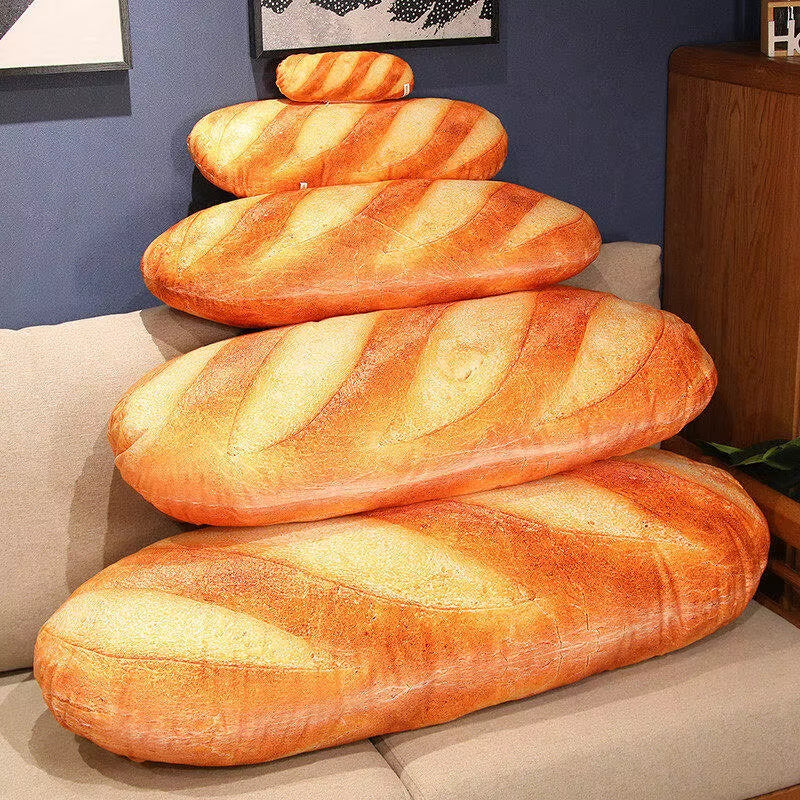 French Bread Pillow Plush Stuffed Printing Images Food Plushie Peluche Party Prop Decor Sleeping Companion Kits Gift Room Decor