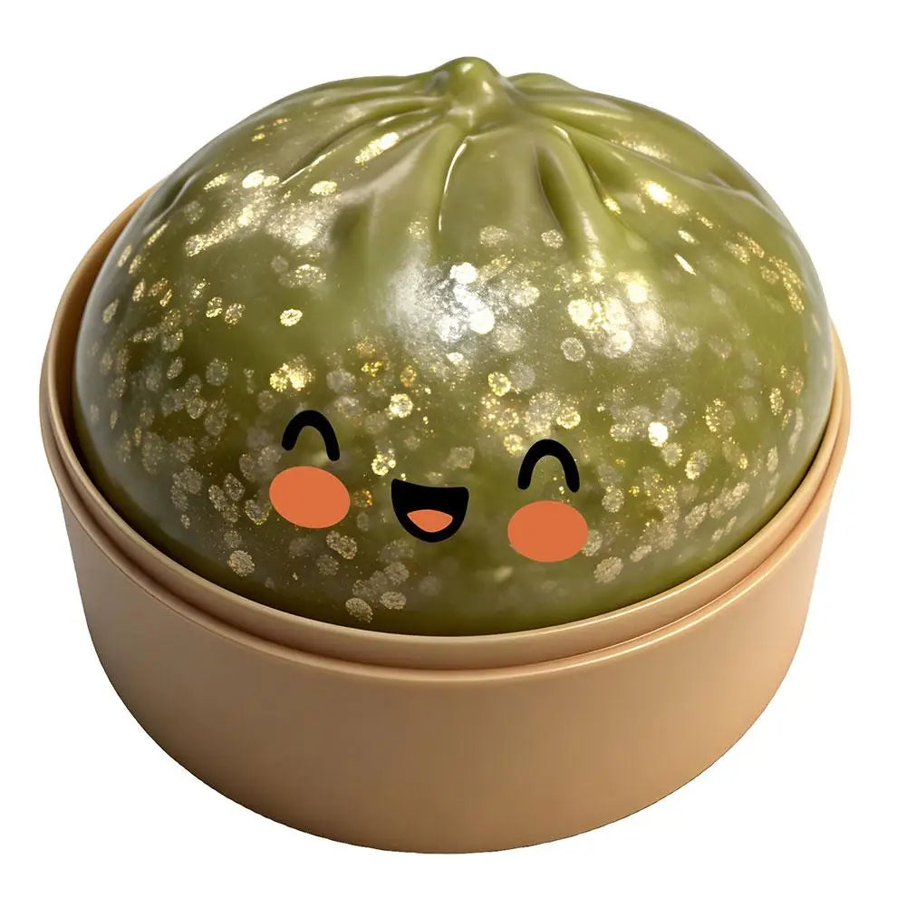 Glitter Slow Rising Dumpling Stress Relief Ball Steamed Bun Squishy Toy Stretchy Reusable Decompression Toy Office Travel Gift